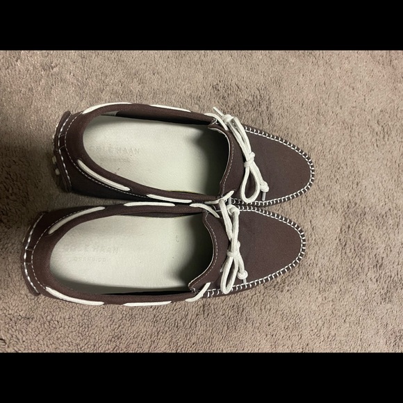 Cole Haan mens drivers fabric brwn/cream sz 11.5 - Picture 3 of 7